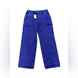 NWT Vale Forever Mns Light Wash Blue Wide Leg Denim Designer Streetwear